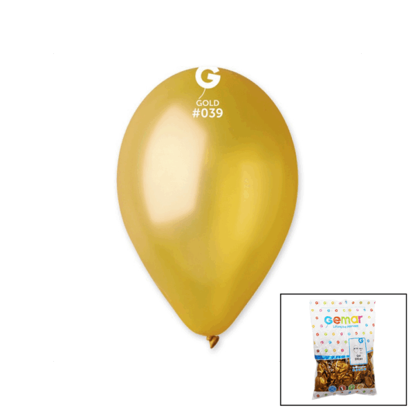 GM-110-39 METALİK - ALTIN BALON 11&apos;&apos; - 28CM - 100 PARÇA (4172)