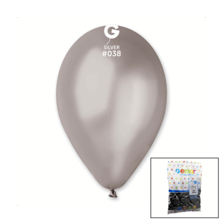 GM-110-38 METALİK - GÜMÜŞ BALON 11'' - 28CM - 100 PARÇA (4172)