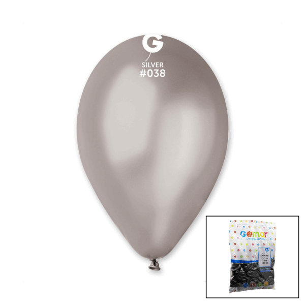 GM-110-38 METALİK - GÜMÜŞ BALON 11&apos;&apos; - 28CM - 100 PARÇA (4172)