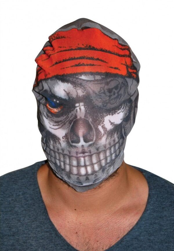Kafaya Tam Geçmeli Bez Korsan Maskesi - Streç Korku Maskesi - 3D Baskılı Maske Model 4 (4172)