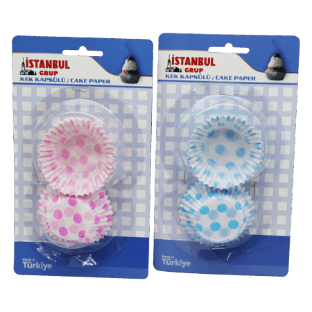 MAVİ KARTELA - ORTA MUFFİN KAĞIT KEK KAPSÜLÜ (4172)