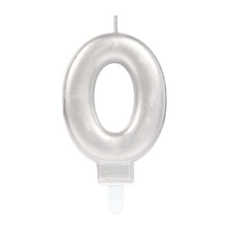 0 Rakam Mum Gümüş Renk (4172)