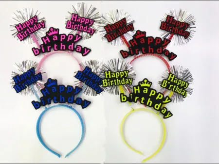 Happy Birthday Neon Renk Doğum Günü Tacı 12 Adet (4172)
