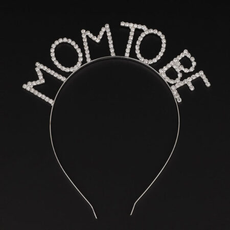 Kristal Taşlı Gümüş Renk Mom to Be Tacı Anne Tacı (4172)