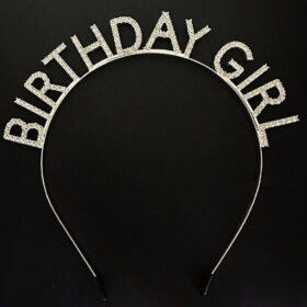Gümüş Kristal Taşlı Birthday Girl Doğum Günü Tacı İthal Ürün A Kalite 17x16 cm (4172)