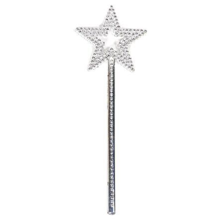 Yıldız Model Peri Asası Melek Asası Prenses Asası Metalize Gümüş Renk (4172)