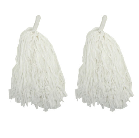 1 Çift ( 2 Adet ) Beyaz Renk 23 Nisan Gösteri Ponponu (4172)