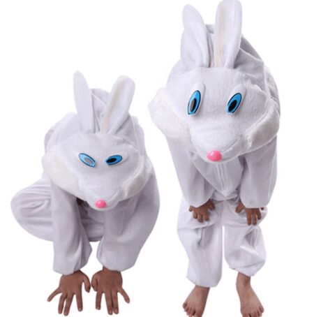 Çocuk Tavşan Kostümü Beyaz Renk 2-3 Yaş 80 cm (4172)