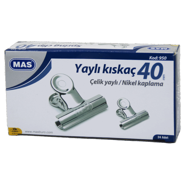 BEYAZ METAL KISKAÇ 40 MM 24 PARÇA  YAYLI CİLT KISKAÇI (4172)