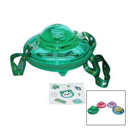 UFO MODELİ RENKLİ MİKA KRİSTAL SULUK MATARA PİPETLİ - TAŞIMA ASKILI 550ML (4172)