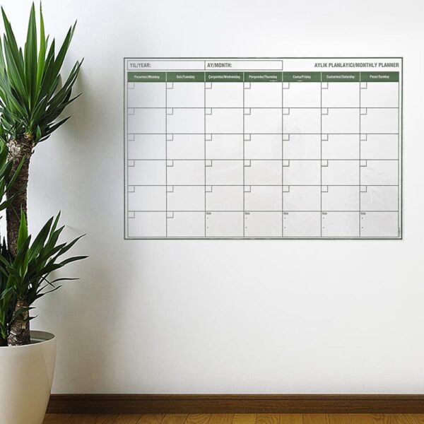 Manyetik Yapışkanlı Bir Aylık Program Planlayıcı Takvim 85x56 cm (4172) - Görsel 2