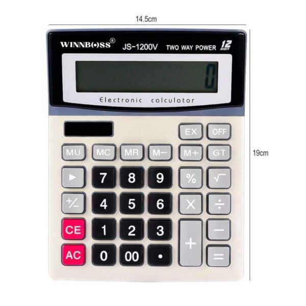 12 Haneli Geniş LCD Ekran, Pilli Büyük Düğmeli Hesap Makinesi (4172) - Görsel 5