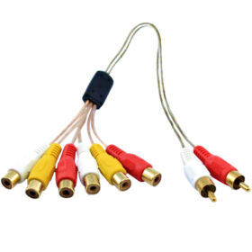 2 RCA ERKEK / 6 RCA DİŞİ 60 CM ŞEFFAF ARA KABLO (4172)
