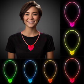 Karanlıkta Yanan Glow Stick Kalp Şekilli Kolye 6 Renk 6 Adet (4172)