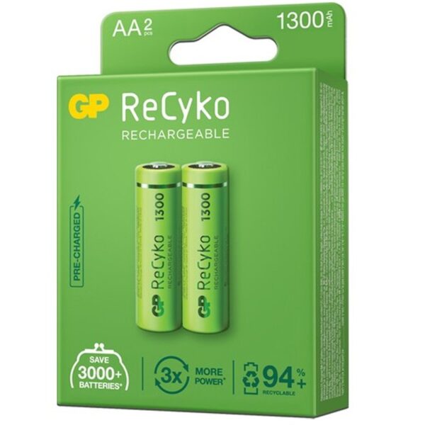 GP RECYKO 1300 MAH R6 AA ŞARJLI 2Lİ KALEM PİL GP130AAHCE-2EB2 (GPRHC132E000) (4172) - Görsel 3