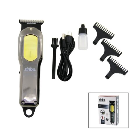 USB ŞARJLI - LCD GÖSTERGELİ SAÇ KESME TRAŞ MAKİNESİ GÖVDE KROM KAPLAMA  SHC-1903 (4172)