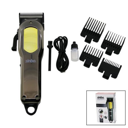 KESİM AYAR MANDALLI USB ŞARJLI - LCD GÖSTERGELİ SAÇ KESME TRAŞ MAKİNESİ GÖVDE KROM KAPLAMA SHC-4396 (4172)