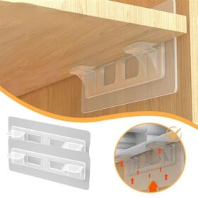 Dolap İçi Raflar İçin 4'lü Plastik Güçlü Yapışkanlı Raf Destek Aparatı (4172)