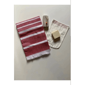Gelin Hamamı Seti, Premium Peştemal , Ponza Topuk Taşı, Doğal Zeytinyağı Sabun, Kese 4lü Set