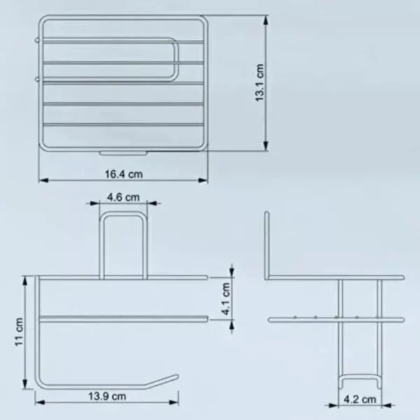 Kendiliğinden Yapışkanlı Tuvalet Kağıdı Tutacağı ve Yedek Raf - Siyah Modern Metal Tasarım (4172) - Görsel 4