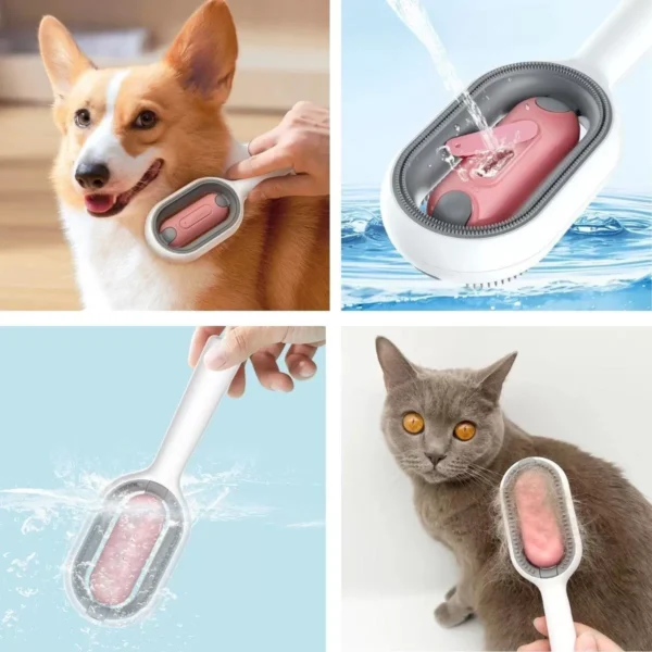 Su Hazneli Kedi ve Köpek Tüyü Toplamama Fırçası Su Hazneli Pet Tarağı (4172) - Görsel 5