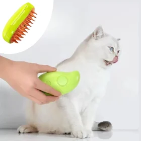 Buharlı Yumuşak Silikon Uçlu Kedi &amp; Köpek Tüy Tarama Tarağı Yıkama Fırçası (4172)