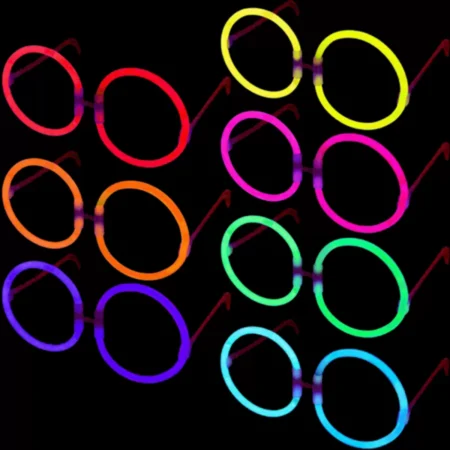 Glow Stick Parti Gözlüğü Glow Partisi Yuvarlak Şekilli Fosforlu Gözlük 6 Adet (4172)