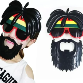 Rasta Peruklu Rasta Sakallı Bob Marley Bıyıklı Parti Gözlüğü 27x18 cm (4172)