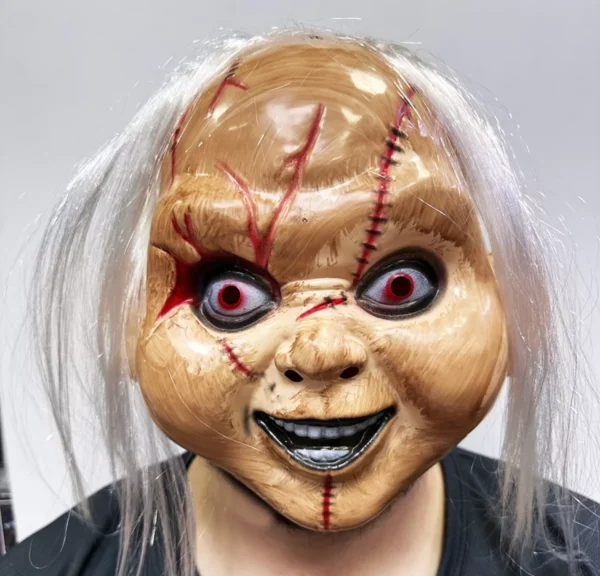 Beyaz Saçlı Çaki Maskesi Chucky Maskesi Yetişkin Çocuk Uyumlu (4172)