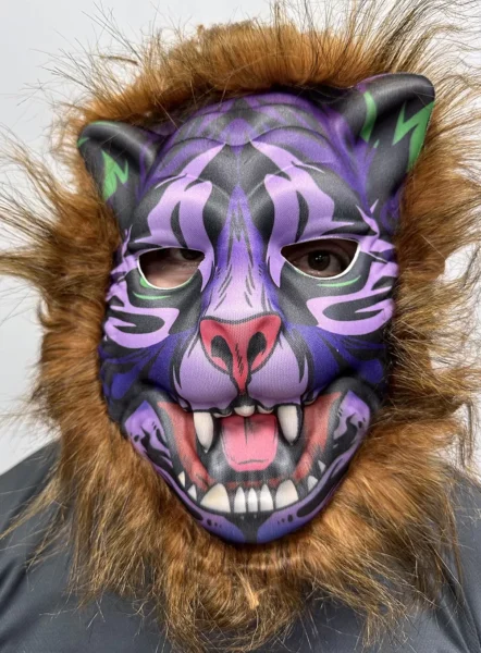 Kahverengi Saçlı Dişli Kurt Maskesi Köpek Maskesi Mega Peluş 16 No (4172)