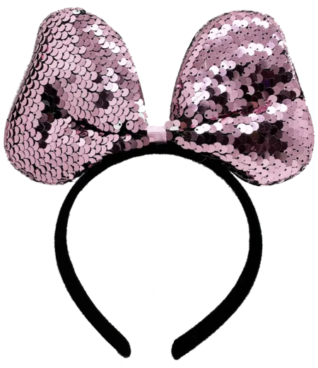 Renk Değiştiren Pullu Payetli Fiyonk Parti Tacı Pembe Gümüş Renk 20x16 cm (4172)