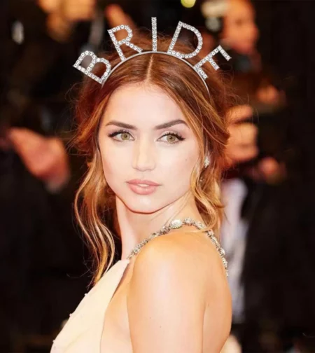 Bekarlığa Veda Mega Boy Kristal Taşlı Gümüş Bride Taç Gelin Tacı 20X21 cm (4172)