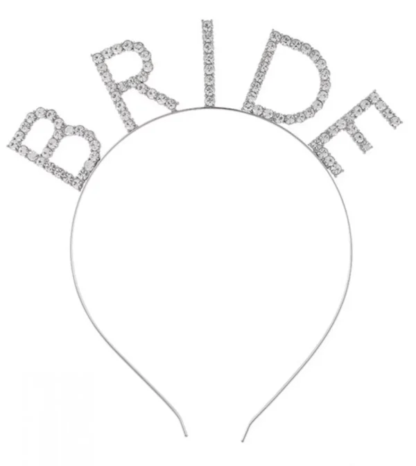 Bekarlığa Veda Mega Boy Kristal Taşlı Gümüş Bride Taç Gelin Tacı 20X21 cm (4172) - Görsel 2