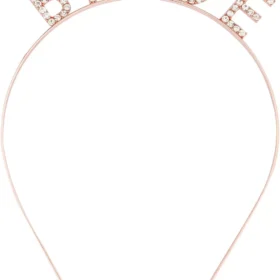 Rose Gold Renk Bekarlığa Veda Kristal Taş Bride Tacı İthal 16x10 cm (4172)