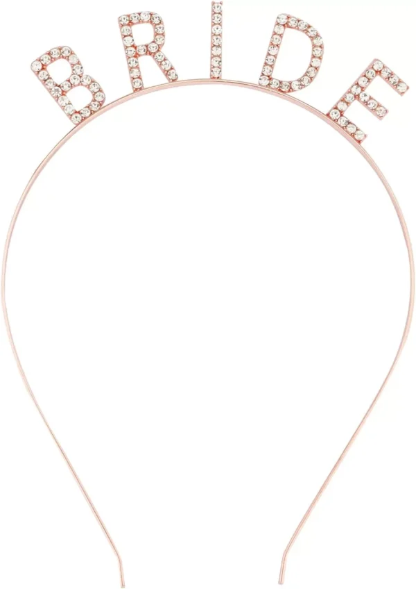 Rose Gold Renk Bekarlığa Veda Kristal Taş Bride Tacı İthal 16x10 cm (4172) - Görsel 2