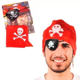 Korsan Bandana Korsan Göz Maskesi ve Korsan Küpesi 3 lü Kostüm Seti (4172)