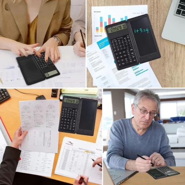 Silinebilir LCD Yazı Tabletli,Kalemli Katlanabilir Bilimsel Hesap Makinesi (4172) - Görsel 2