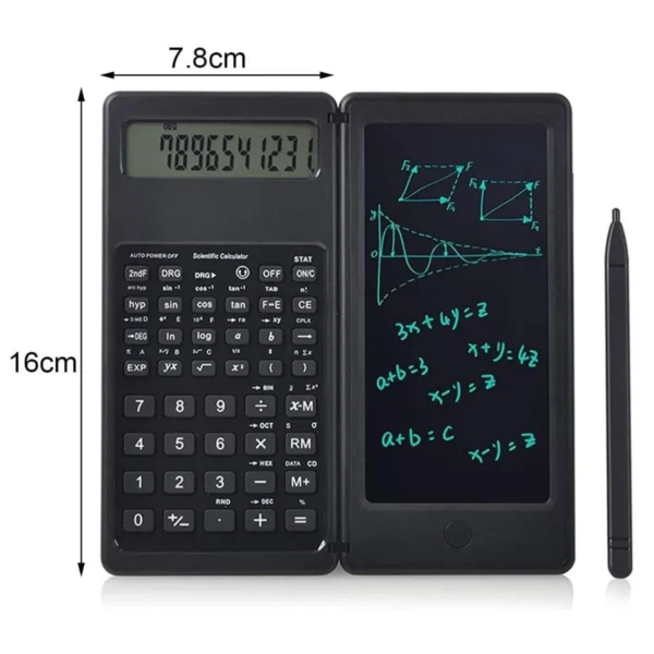Silinebilir LCD Yazı Tabletli,Kalemli Katlanabilir Bilimsel Hesap Makinesi (4172) - Görsel 4