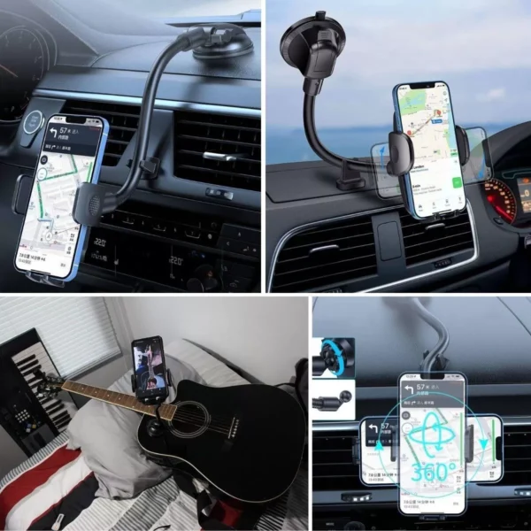 Ayarlanabilir Vakum Kilitli Cam Ve Torpidoya Takılabilen Telefon Tutucu (4172) - Görsel 3