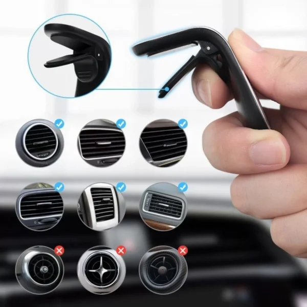 Havalanndırma Izgarasına Takılabilen Mandallı Mıknatıslı Oto Araç Içi Manyetik Telefon Tutucu (4172) - Görsel 3