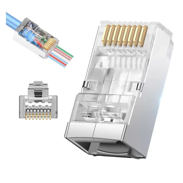 CAT6 METAL EZ PLUG YENİ NESİL 8P/8C AÇIK UÇLU SOKET (100LÜK PAKET) (4172)