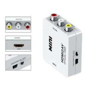 HDMI TO RCA MİNİ MODEL 1920X1080 PLASTİK KASA ÇEVİRİCİ KONVERTÖR (4172)