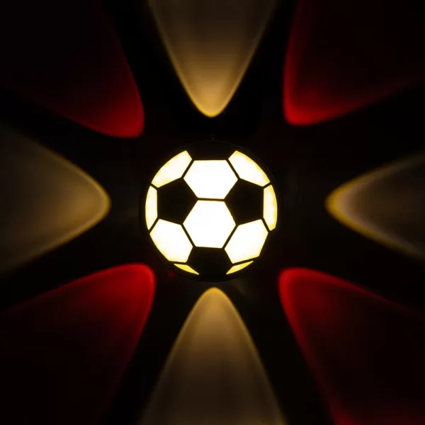 GÜN IŞIĞI - KIRMIZI FUTBOL TOPU DEKORATİF LED DUVAR APLİK (4172) - Görsel 3
