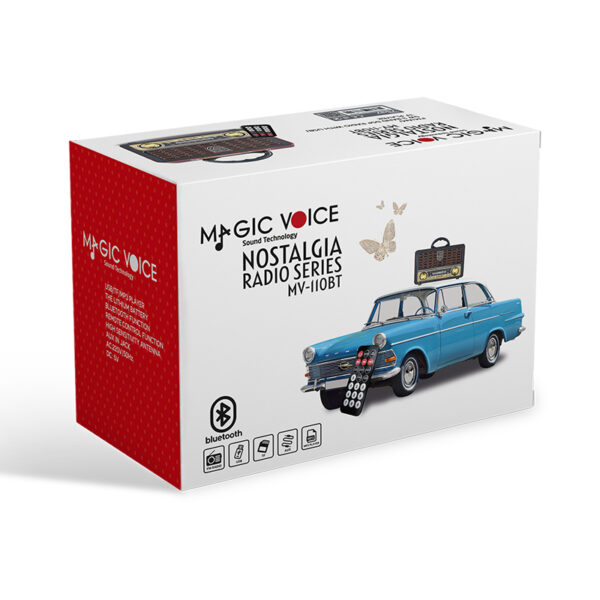 MAGICVOICE MV-110BT USB/SD/FM/BLUETOOTH DESTEKLİ NOSTALJİK RADYO (4172) - Görsel 3