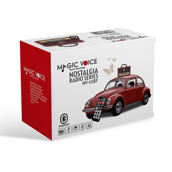 MAGICVOICE MV-115BT USB/SD/FM/BLUETOOTH DESTEKLİ NOSTALJİK RADYO (4172) - Görsel 3