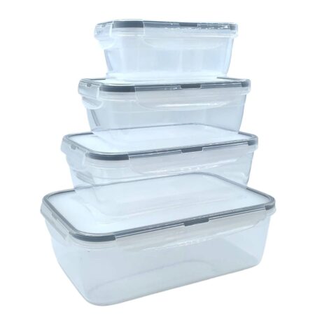 4'lü İç İçe Sızdırmaz Contalı Kilitli Kapaklı Plastik Erzak Saklama Kapları LC315 (4172)