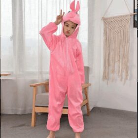 Çocuk Tavşan Kostümü Pembe Renk 4-5 Yaş