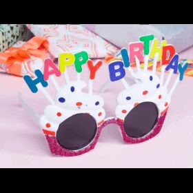Happy Birthday Beyaz Fuşya Parti Gözlüğü