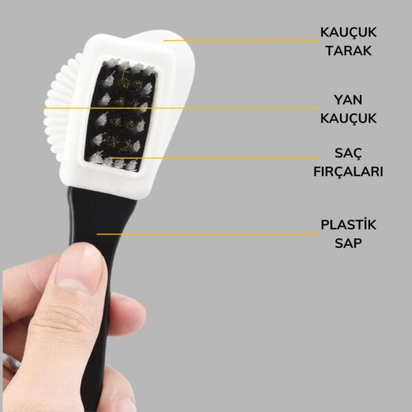Çift Taraflı Pratik Taşınabilir Süet Nubuk Deri Çizme Bot Ayakkabı Temizleme Bakım Fırçası (4172) - Görsel 4