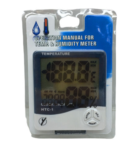 TEMPERATURE HTC-1 DİJİTAL SAAT - SICAKLIK - NEM ÖLÇER (4172)